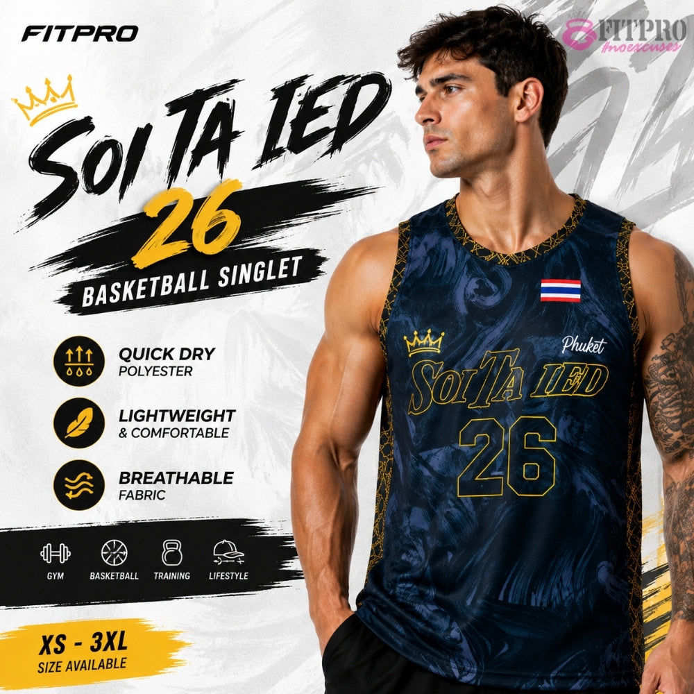 🔥 FITPRO SOI TA IED TANK TOP 🔥 เสื้อกล้ามออกกำลังกายสไตล์ Fitness Street ดีไซน์สายสปอร์ตเข้ม ดุดัน ใส่ได้ทั้งฟิตเนส วิ่ง เวท หรือใส่เที่ยวสายสตรีทก็เท่
