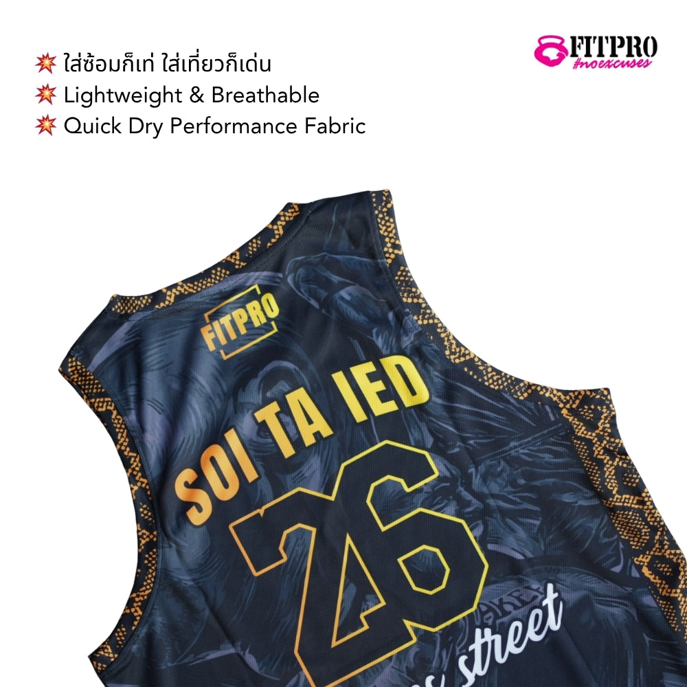 🔥 FITPRO SOI TA IED TANK TOP 🔥 เสื้อกล้ามออกกำลังกายสไตล์ Fitness Street ดีไซน์สายสปอร์ตเข้ม ดุดัน ใส่ได้ทั้งฟิตเนส วิ่ง เวท หรือใส่เที่ยวสายสตรีทก็เท่