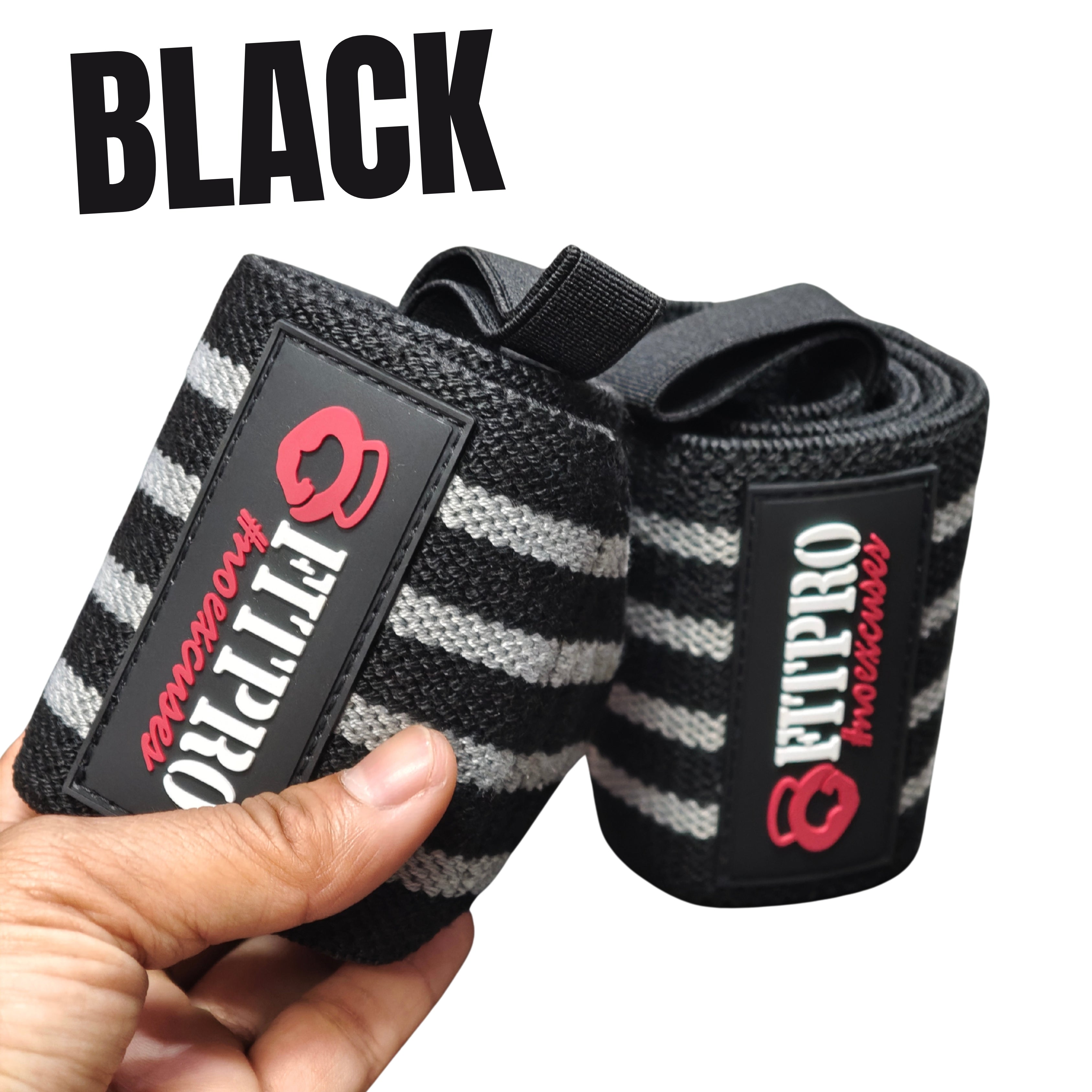 Fitpro Wrist Wraps สายรัดข้อมือยกน้ำหนัก 1 คู่  / ที่ซัพพอร์ตข้อมือ หนา 3 มิล ผ้ายืด