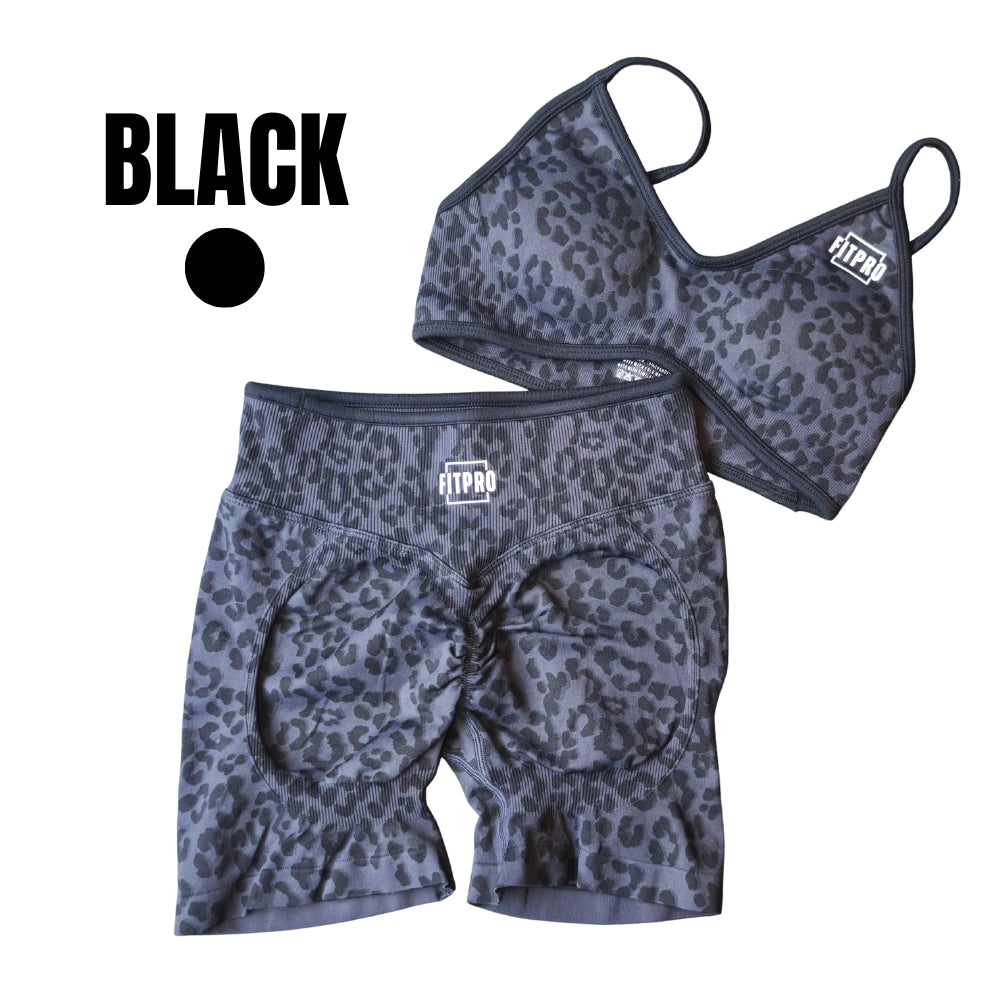 FITPRO Leopard Set Booty Lift ชุดออกกำลังกาย ยกก้นเด้ง ผ้านิ่ม ใส่สบาย  Breathable & moisture-wicking material