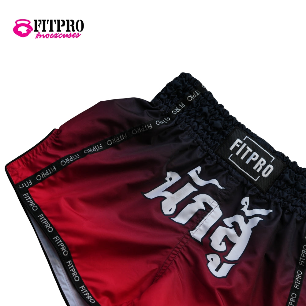 FITPRO Muay Thai Shorts กางเกงมวยไทย ผ้าไมโครไฟเบอร์ น้ำหนักเบา ระบายอากาศดี แห้งไว ให้ความคล่องตัวสูง เหมาะสำหรับการฝึกซ้อมมวยไทย