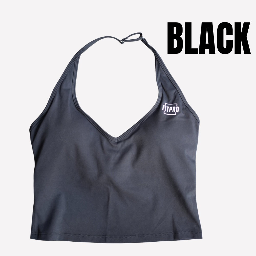 FITPRO Halter Workout Top เสื้อออกกำลังกายคล้องคอเต็มตัว ผ้ายืดหยุ่น แห้งไว ใส่ฟิตเนส โยคะ วิ่ง S-XL