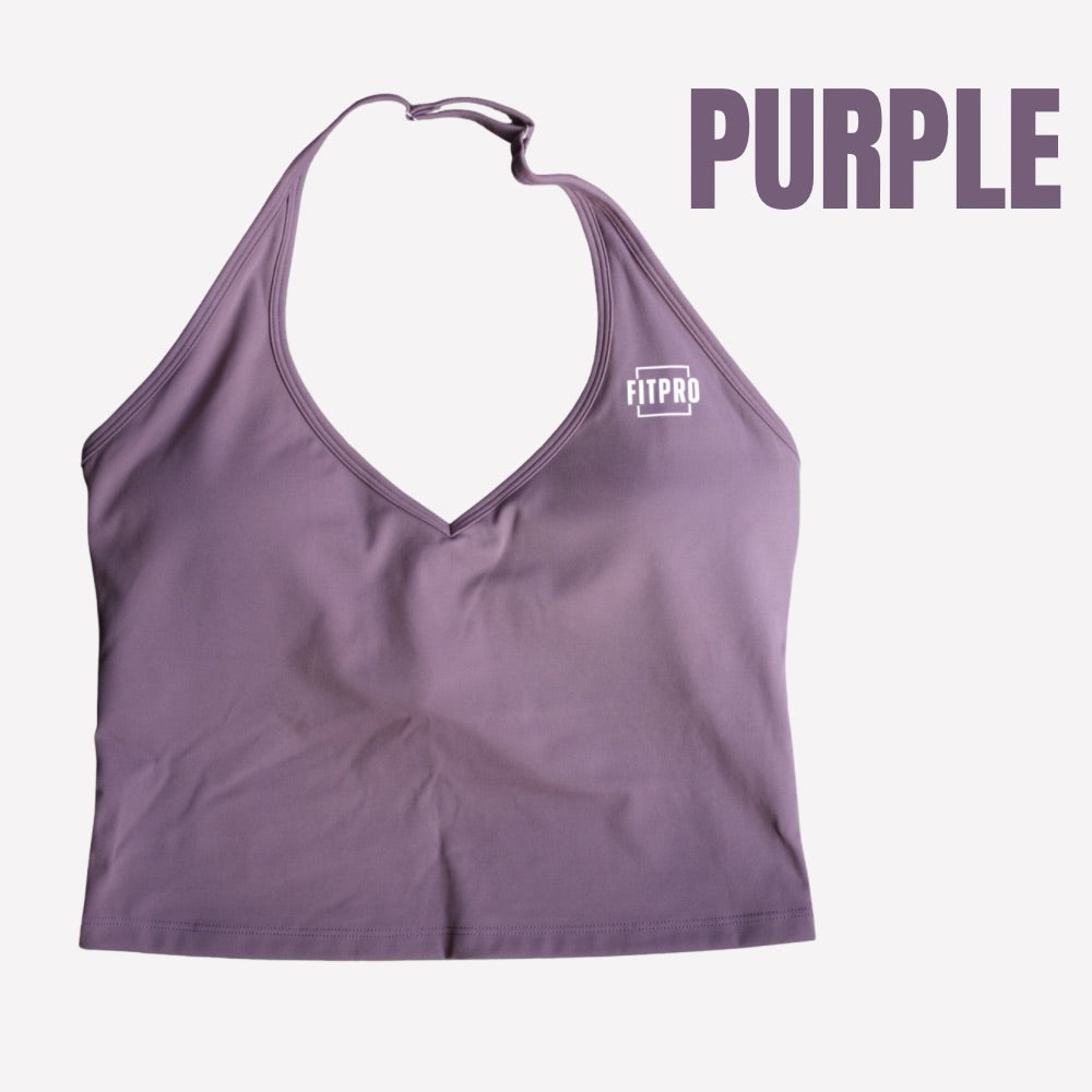 FITPRO Halter Workout Top เสื้อออกกำลังกายคล้องคอเต็มตัว ผ้ายืดหยุ่น แห้งไว ใส่ฟิตเนส โยคะ วิ่ง S-XL
