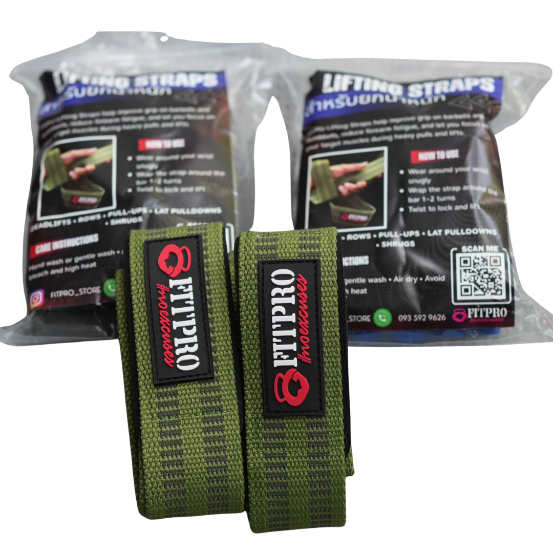 Fitpro Lifting Lifting Straps  Cotton1 คู่ สายรัดข้อมือยกน้ำหนัก อุปกรณ์ออกกำลังกาย Deadlift, Bodybuilding, Powerlifting