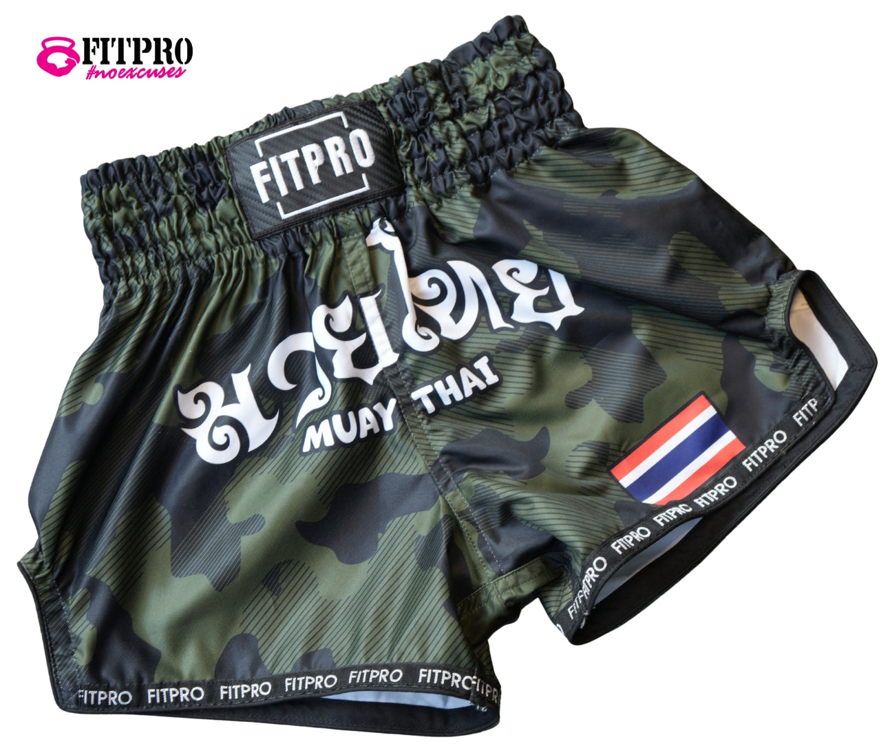Fitpro MUAY THAI Short กางเกงมวยไทย LIMITED EDITION Camo green  Desing