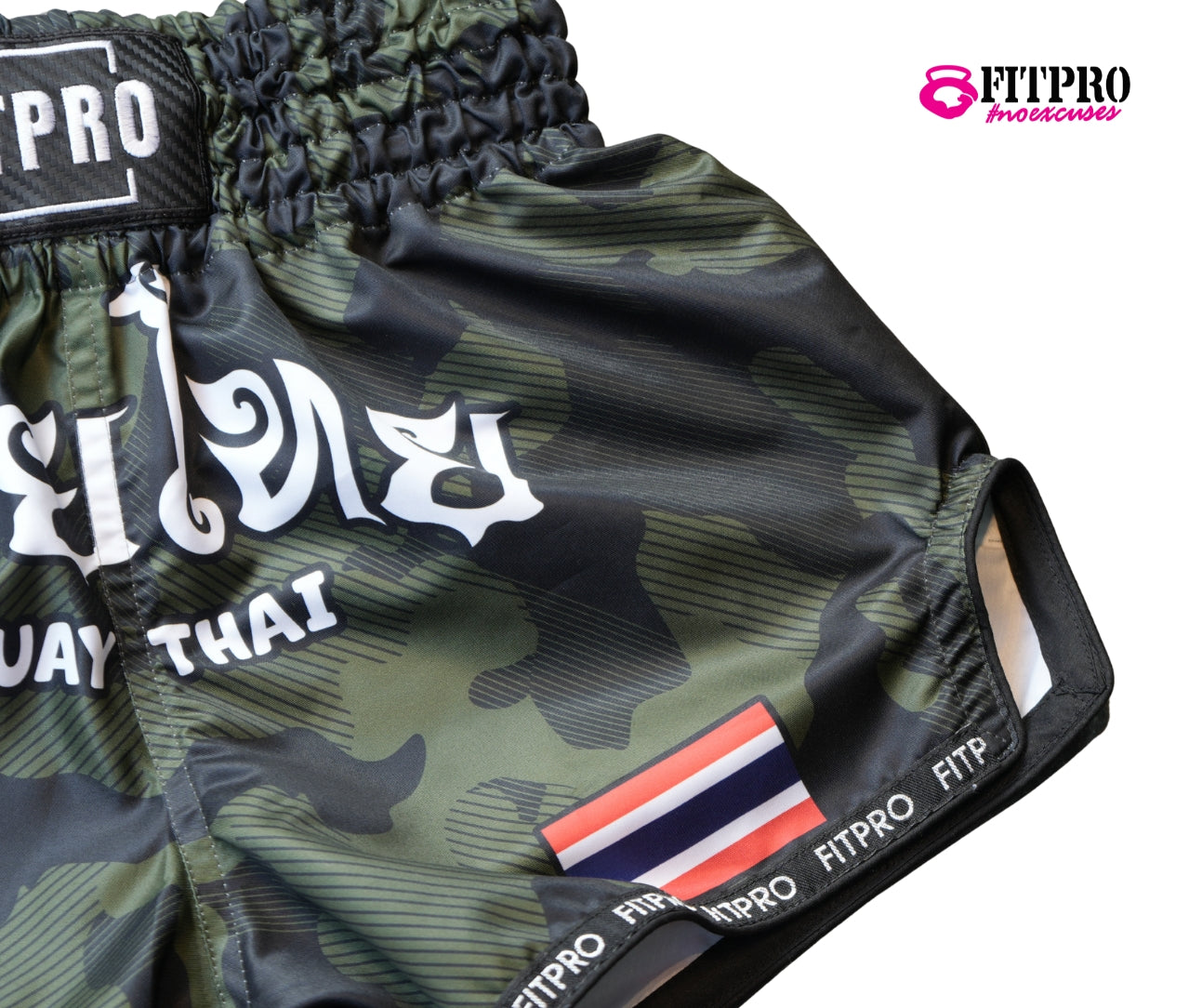 Fitpro MUAY THAI Short กางเกงมวยไทย LIMITED EDITION Camo green  Desing