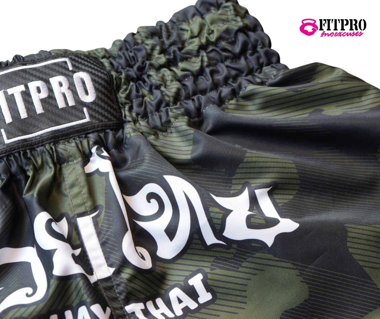 Fitpro MUAY THAI Short กางเกงมวยไทย LIMITED EDITION Camo green  Desing