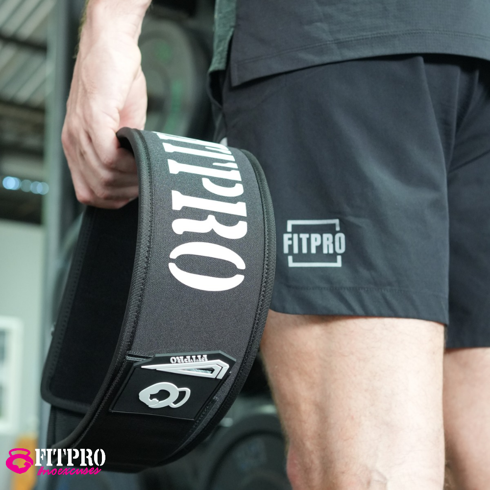 FitPro Lifting Belt เข็มขัดยกเวทซัพพอร์ตหลัง Quick Lock ล็อกแน่น ปรับง่าย ช่วยซัพพอร์ตแกนกลาง เพิ่มความมั่นคงทุกท่า ยกหนักได้มั่นใจมากขึ้น S M L XL