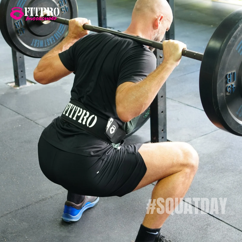 FitPro Lifting Belt เข็มขัดยกเวทซัพพอร์ตหลัง Quick Lock ล็อกแน่น ปรับง่าย ช่วยซัพพอร์ตแกนกลาง เพิ่มความมั่นคงทุกท่า ยกหนักได้มั่นใจมากขึ้น S M L XL