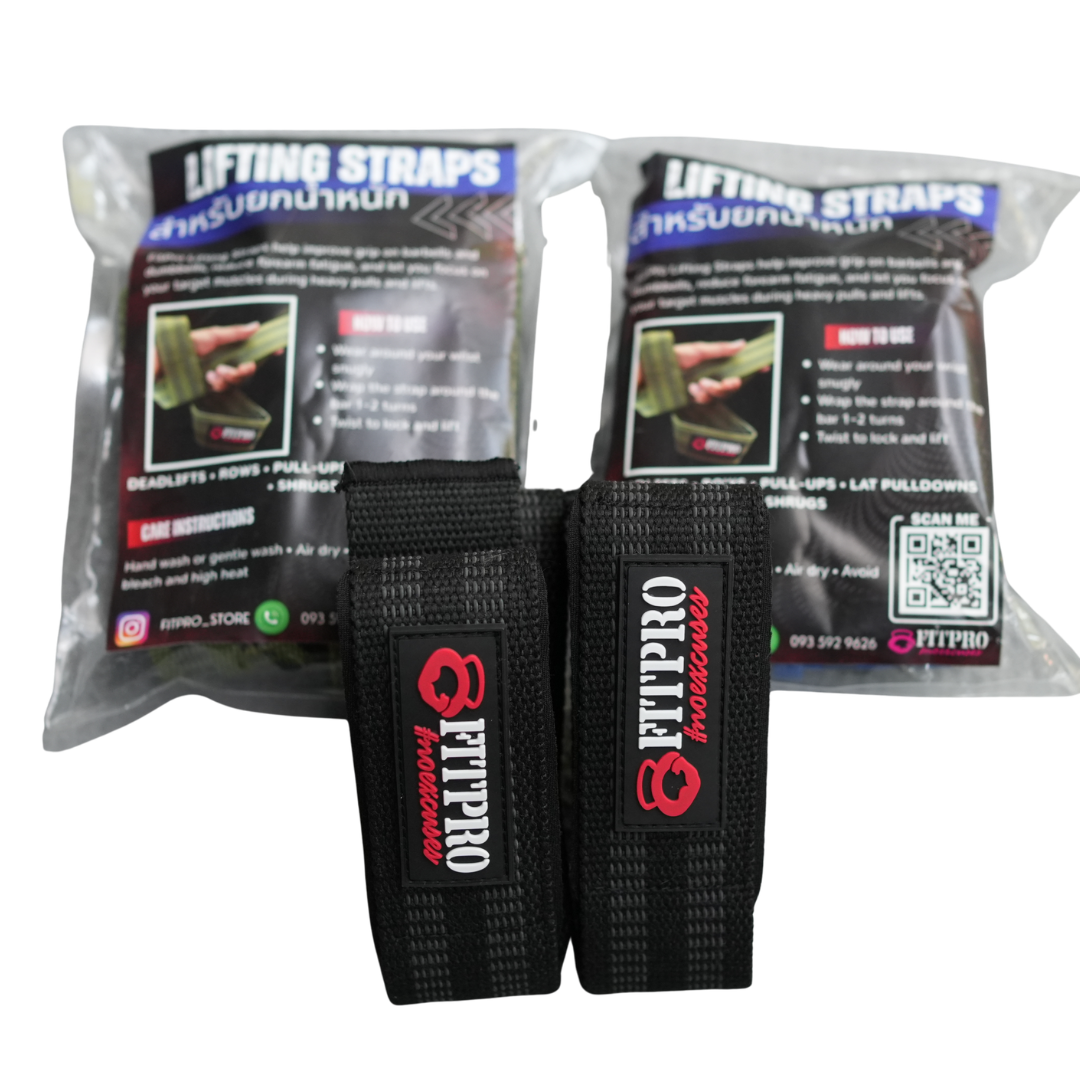 Fitpro Lifting Lifting Straps  Cotton1 คู่ สายรัดข้อมือยกน้ำหนัก อุปกรณ์ออกกำลังกาย Deadlift, Bodybuilding, Powerlifting