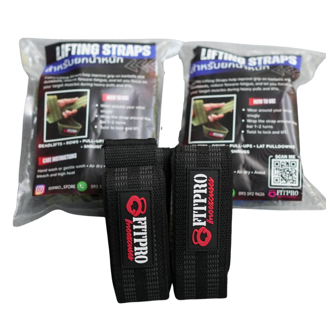Fitpro Lifting Lifting Straps  Cotton1 คู่ สายรัดข้อมือยกน้ำหนัก อุปกรณ์ออกกำลังกาย Deadlift, Bodybuilding, Powerlifting