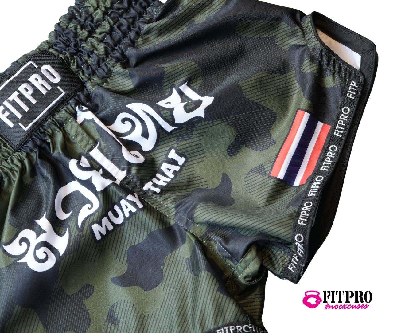 Fitpro MUAY THAI Short กางเกงมวยไทย LIMITED EDITION Camo green  Desing