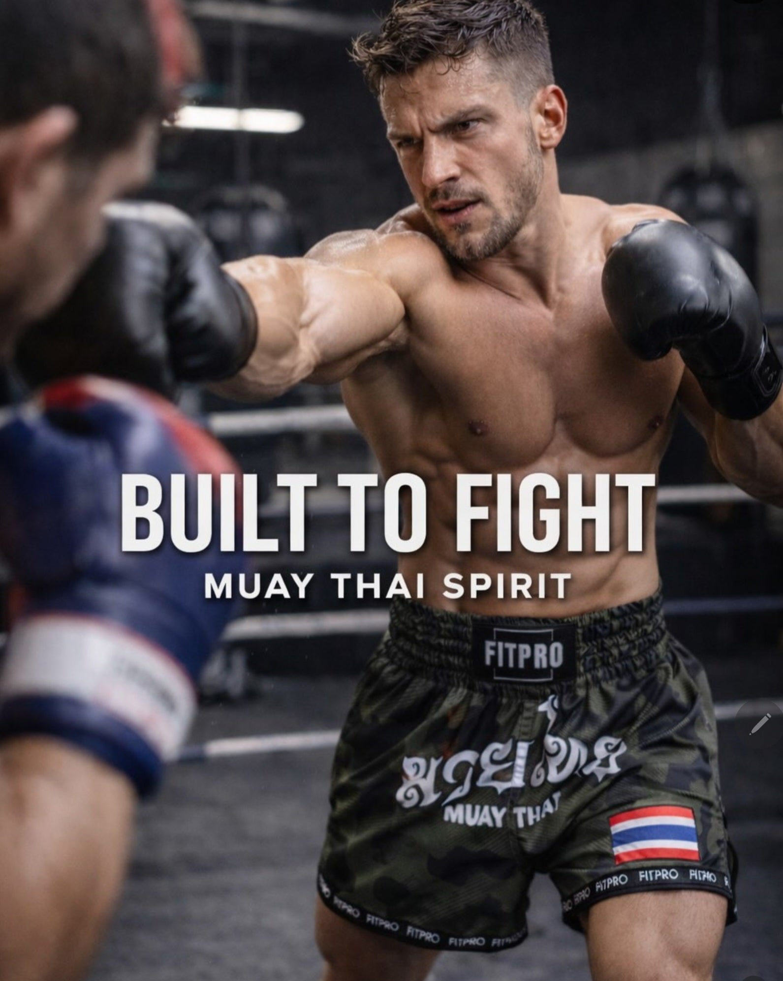 Fitpro MUAY THAI Short กางเกงมวยไทย LIMITED EDITION Camo green  Desing