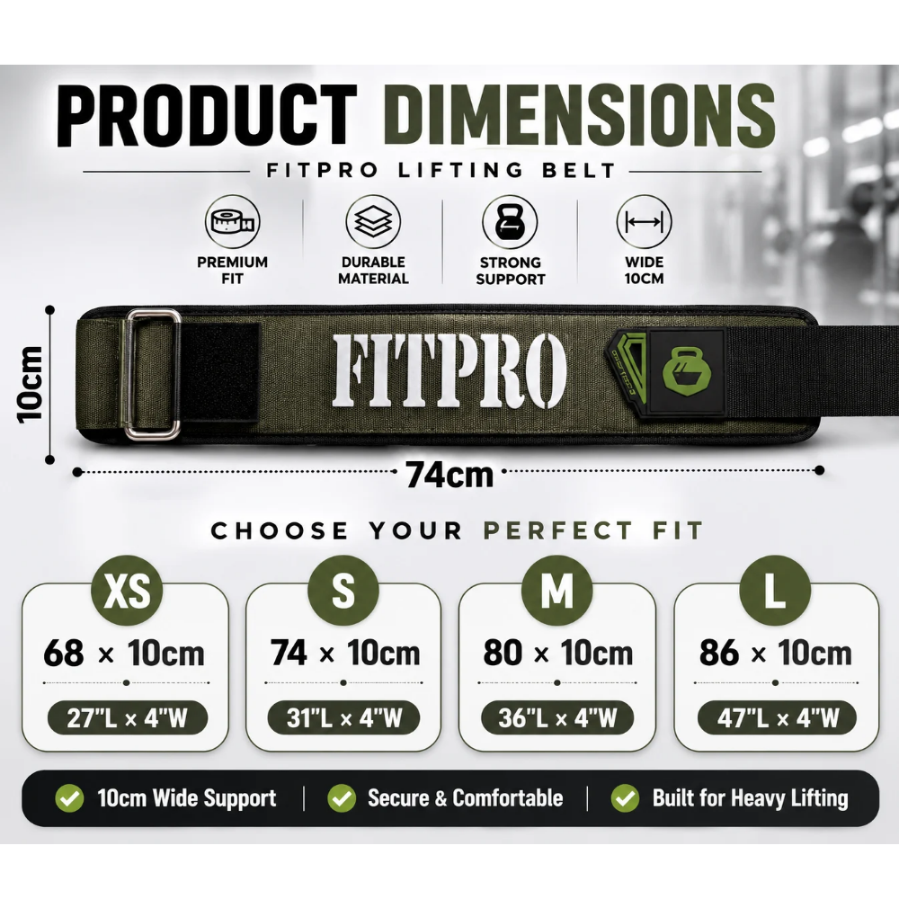 FitPro Lifting Belt เข็มขัดยกเวทซัพพอร์ตหลัง Quick Lock ล็อกแน่น ปรับง่าย ช่วยซัพพอร์ตแกนกลาง เพิ่มความมั่นคงทุกท่า ยกหนักได้มั่นใจมากขึ้น S M L XL